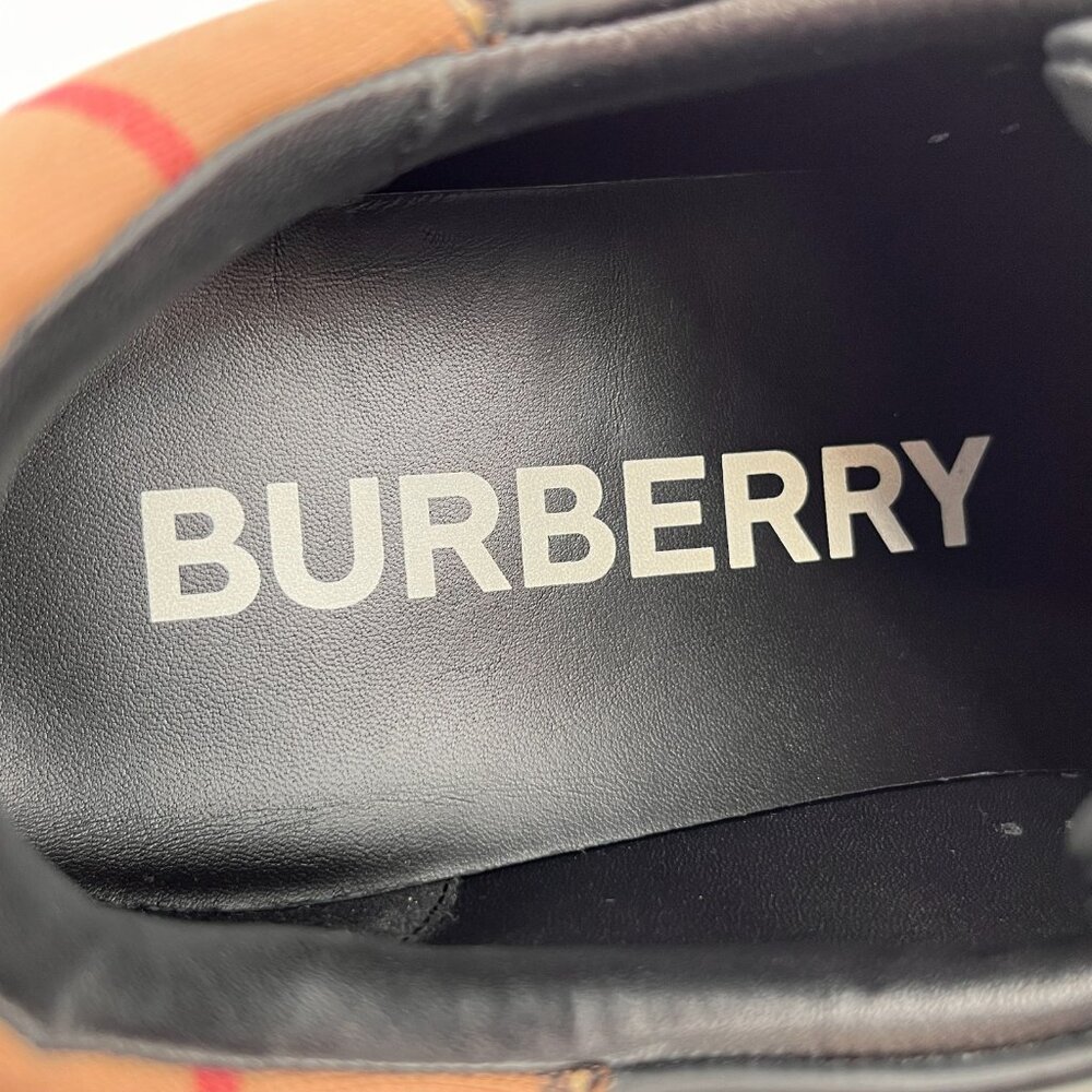 Burberry Men's Robin Vintage Check Panel Leather Low-Top Sneakers US10 - Picture 12 of 16